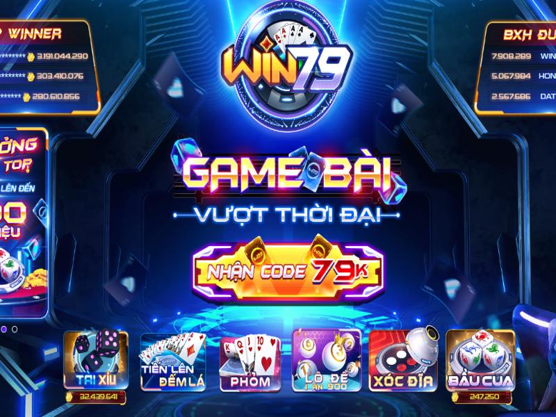 Giao diện cổng game Win79